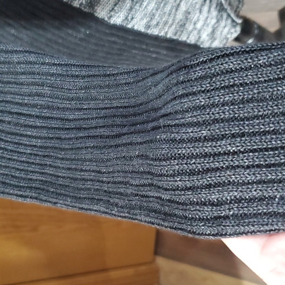 Eileen fisher linen black grey space dye knit open front cardigan - Picture 3 of 7